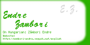endre zambori business card